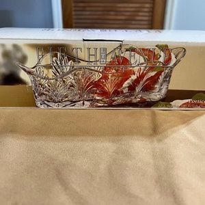 NWOT Fifth Avenue Crystal 10"L Scallop Top Relish Dish